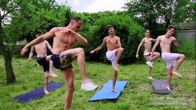 Bukkake session in the garden all gay porn video