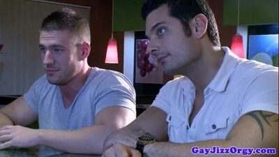 Gay group orgy fun from a european jock bar all gay porn video