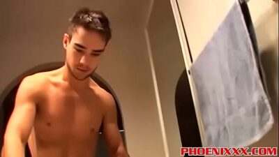 Handsome guy strokes his nice long hard cock for you all gay porn video