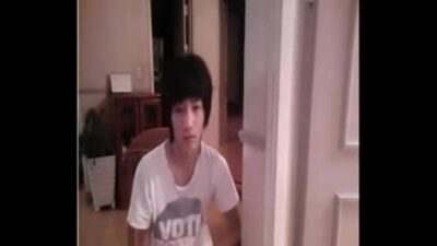 Korean Boy jacking and stripping to a playmate all gay porn video