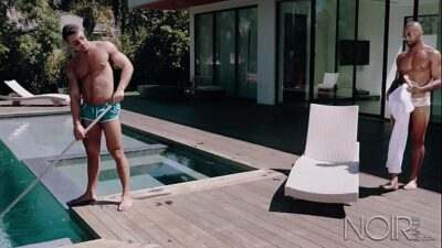 NoirMale Big Dick Black Hunk Homeowner Fucks Poolboy Seth Santoro all gay porn video