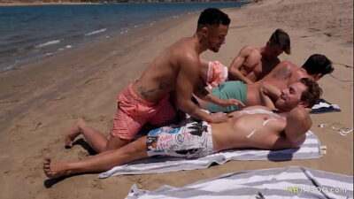Stepbrother drilled after beach fun – Beaux Banks & Carter Woods all gay porn video