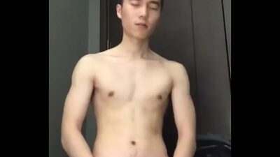 Asian guy cum