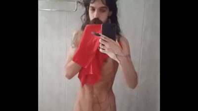 femenine long bearded crossdresser teasing in mirror all gay porn video