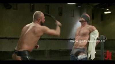 Large whips torment gay hunks bound all gay porn video