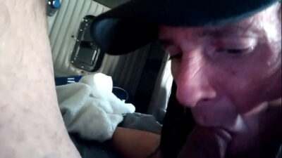 me sucking anonymous trucker cock in his truck all gay porn video