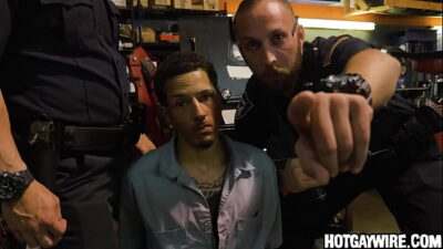 Two officers arrest a guy then fuck him (part 1) – gay porn all gay porn video