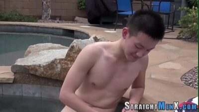 Asian twink tugs himself all gay porn video