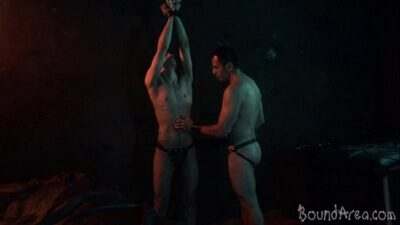 Bound boy released by his old master for a facial all gay porn video