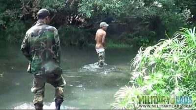 Camouflaged gay lovers go for a facial all gay porn video