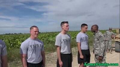 Military hunks stretching asses outdoors all gay porn video