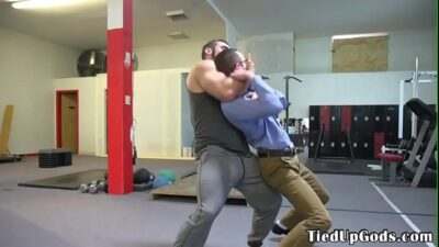 Spex bdsm sub restrained and used as punchbag all gay porn video