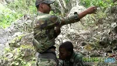 Two military lads resting by the river all gay porn video