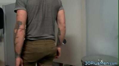 Gloryhole tugging bear gets banged all gay porn video
