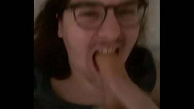 Bear deepthroat with his dildo all gay porn video