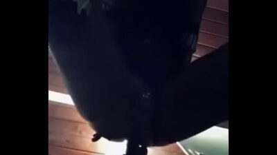 Chastity Sissy Dripping Out Of Cage Riding BBC Dildo
