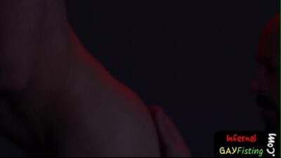 Gaping asshole fisted in threesome