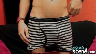 Young twink Andy Kay interviewed before jerking and cumming all gay porn video