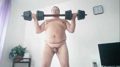 Chubby naked bear in gym all gay porn video