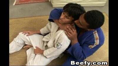 Muscle Hunks Trainer get Fucked at Karate session all gay porn video