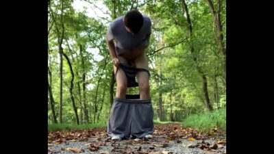 Boy jerks off in forest all gay porn video