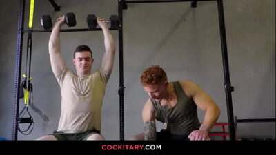 Muscled recruits Damien and Jeremiah fucking all gay porn video