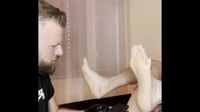 Master Lars penetrates his submissive sub with his finger and dildos while in chasity all gay porn video