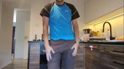 Masturbation in the kitchen, show, fun in the kitchen, striptease handjob all gay porn video