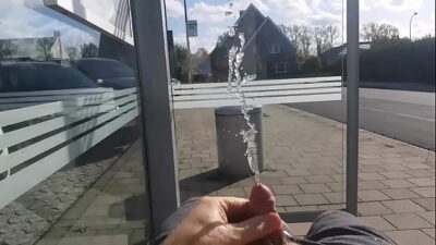 Busstop piss all gay porn video