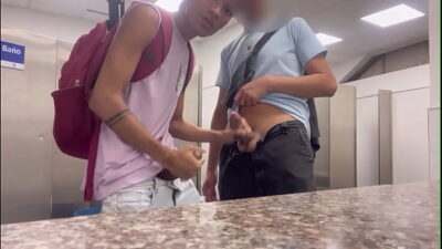 cruising in the bathroom with a straight guy we ended up fucking all gay porn video