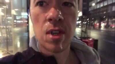 Risky public facial and cum walk! all gay porn video