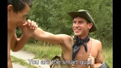 Horny trio take advantage of their monster dicked buddy! all gay porn video