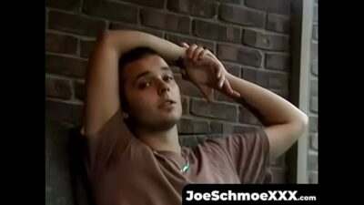 JoeSchmoeXXX.com – Straight dude Jake busts a nut on camera with a hot solo all gay porn video