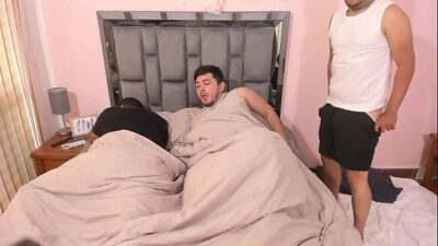 Fucking my best friend’s boyfriend bareback while he sleeps and almost discovers us, fucked in his own bed. all gay porn video