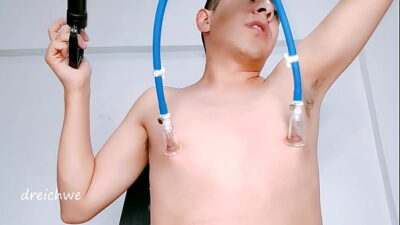 sucking my nipples with a pump all gay porn video