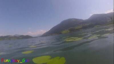 Underwater fun: Gay guy jerks off his foreskin penis in a lake in the mountains. (S) all gay porn video
