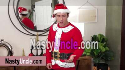 Cute teen gets his first special Xmas present from stepdad and its really big all gay porn video