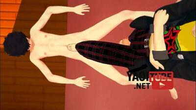 Persona 5 Yaoi: Ren Amamiya’s Foot Fetish and Anal Adventure with Ryuji – Asian Japanese Manga Anime Hentai Gay Porn all gay porn video