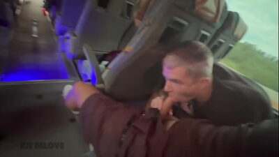Blowjob from a stranger on the bus and a huge cumshot in a hotel all gay porn video