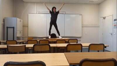 Twink student Jon Arteen goes to school to do a sexy dance before a striptease on the teacher’s desk in a classroom, he starts by showing off his red boxer underwear all gay porn video