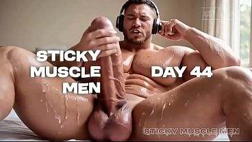 Sticky Muscle Men Day 44 Preview, AI-Generated Muscle Guys, Big Dicks, Big Cum Loads all gay porn video