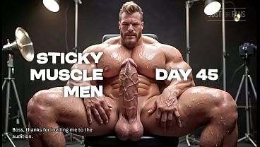 Sticky Muscle Men Day 45 Preview, AI-Generated Muscle Guys, Big Dicks, Big Cum Loads all gay porn video
