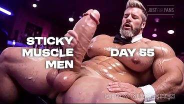 Sticky Muscle Men Day 55 Preview, AI-Generated Muscle Guys, Big Dicks, Big Cum Loads all gay porn video