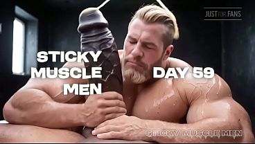 Sticky Muscle Men Day 59 Preview, AI-Generated Muscle Guys, Big Dicks, Big Cum Loads all gay porn video