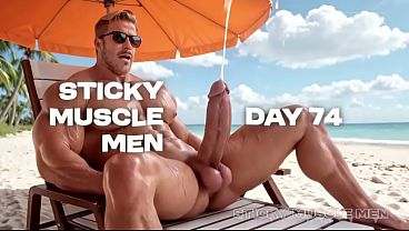Sticky Muscle Men Day 74 Preview, AI-Generated Muscle Guys, Big Dicks, Big Cum Loads all gay porn video